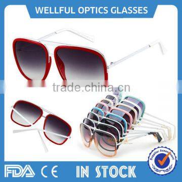 HL522 Red Sunglasses women pearl temple