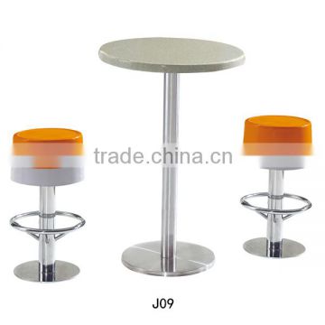 Modern used bar table furniture Colorful high chair Top quality bar set for sale J09