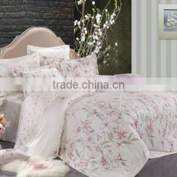 New Luxury Design Reactive Printing Elegant Tencel Wedding Bedding Sets,solid Colour