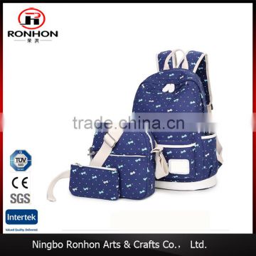 Canvas Young School Bag, 3pcs School Bag Set