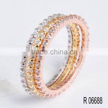 925 Sterling Silver Wedding Jewelry Ring/ Fashion Rose Gold Jewelry Ring Set