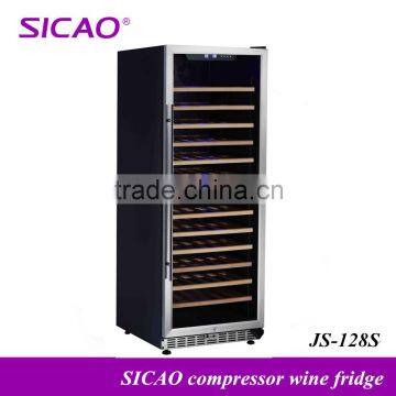 High quality hotel appliance glass door single zone compressor wine fridges