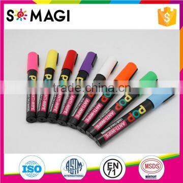 Wholesale 8 Pack Fluorescent colors Anti-wipe Markers with Reversible 6mm Tip for Glass, Window & LED Art Menu Writing Board