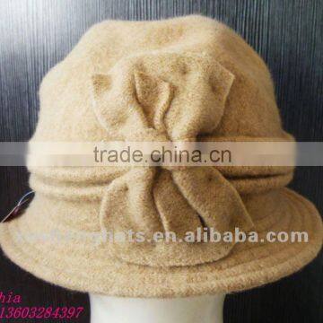 2014fashion 100% wool bowknot knited winter hat