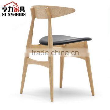 2015 new design Modern Compact Solid Wood Leather Living Room Dining Chair