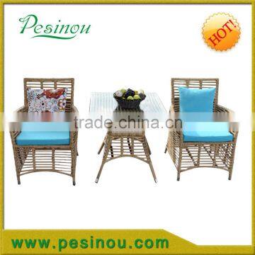 Curved aluminum for outdoor used rattan dinning set