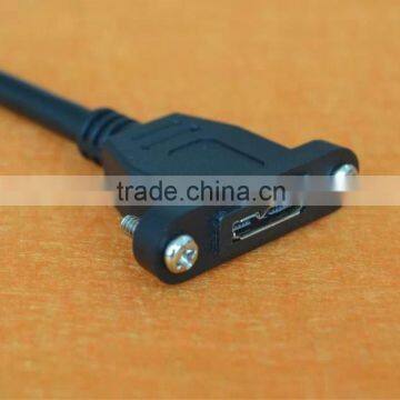USB 3.0 AM to Micro USB 3.0 BM panel mount cable with screw lock