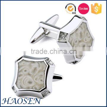 Professional Design Grey Pearl Sand Enamel Design Cufflinks