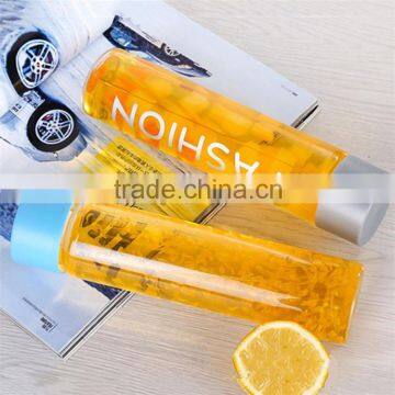 Brief and Fashion Style High Transparent Glass Water Bottle Borosilicate Made Candy Color