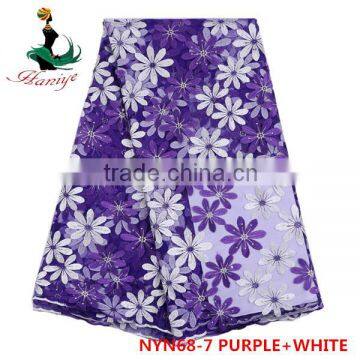 Haniye 2016 Wholesale New Embroidered Net/tulle Lace Fabric African French Net Lace for Wedding/praty /NYN68 photo-6