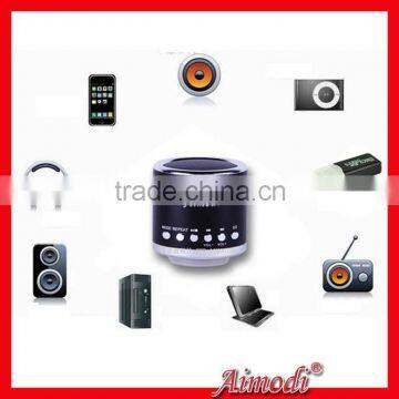 super bass round card speaker support FM radio and MP3 player