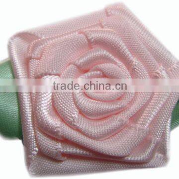 cheap wholesale satin ribbon material dress flower for girl's skirt