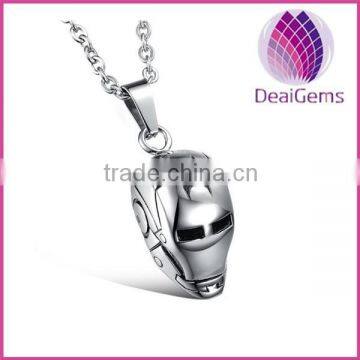 Stainless steel Iron Man helmet pendant with chain