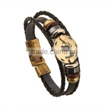 Stainless Steel Leather Wrap Bracelet photo-2