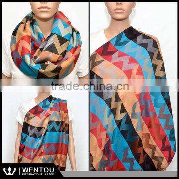 Fashion mother chevron infinity magic nursing scarf