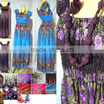 vintage retro HIPPIE BOHO HAWAII FLORAL BABYDOLL MAXI LONG DRESS cheap