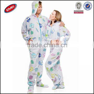 Allover Print Adult Jumpsuit Pajama And Couple pajamas