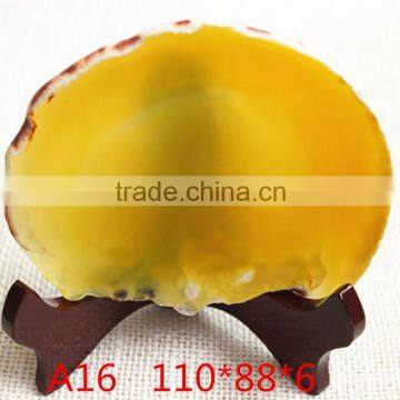 Yellow agate natural polished agate slices for gift & decoration