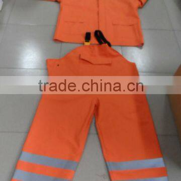 hi vis reflective fishing rainsuit, TC twill with PVC coating