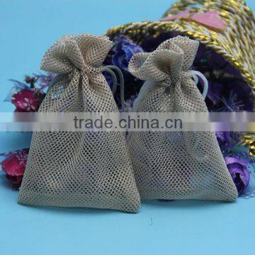 Yuanger wholesale nylon polyester small mesh drawstring bag with various mesh fabric