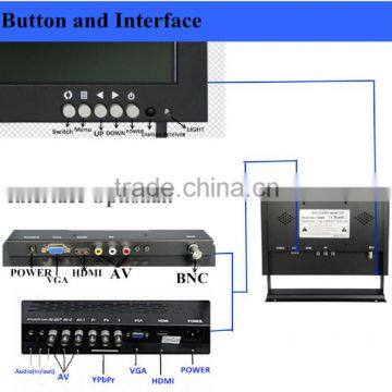 Wall Mount/Desktop/Roof 7" Car TFT LED Monitor With BNC/HDMI/AV Input photo-3