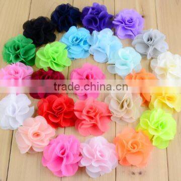 sweet lovely chiffon rosette flower , rolled rosette for decoration