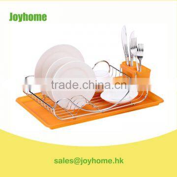 PP tray orange stainless steel dish rack with spoon holder