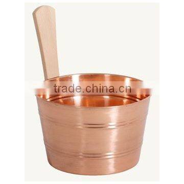 Copper Bucket-1 Gallon Copper Plain Pure Copper Bucket With Wood Handle Sauna Bucket