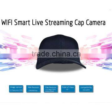 Live Streaming wearable hat HD1080P cap wifi sports full hd 1080p action camera 2016