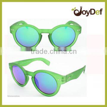 2016 The most popular cute round plastic outdoor sunglasses with different color mirror lens