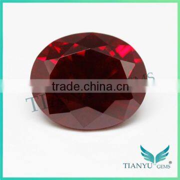 Wholesale loose gemstones 8# oval-shape red ruby price synthetic gemstone