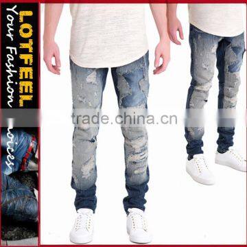 fashion wholesale High quality ripped slim fit man denim jeans pents drop shipping (LOTV003)