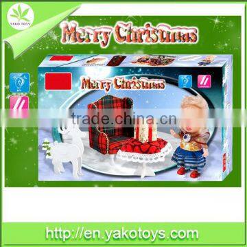 Merry Christmas DIY Sofa Table Toy For Promotion, DIY Toys Christmas Doll House Furniture