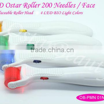 LED 200 needle derma roller fine titanium face beauty microneedle roller