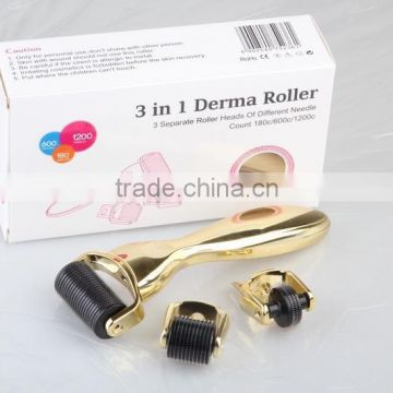 Newest 3in1 Golden derma body roller Micro needle Titanium Skin Roller On Sales - CTS-1080