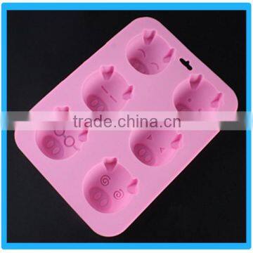 FDA Cheap Qute Pink Pig Shaped Silicone Cake Mold