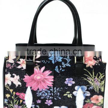 SMART CASUAL LADIES HANDBAGS, TOP HANDLE HANDBAGS WITH ADJUSTABLE SHOULDER STRAP, HIGH QUALITY GENUINE STINGRAY BAGS photo-5