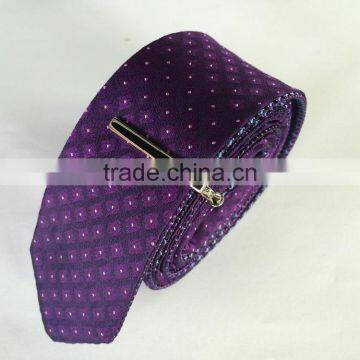 Men's pink\sky\black\ 100% silk tie with square and dot design