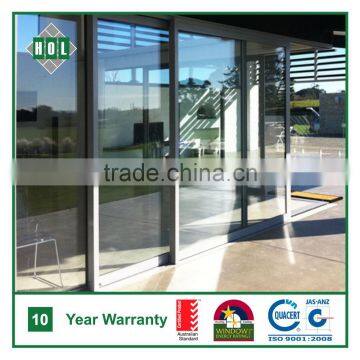 Shopfront Door, Sliding Aluminum Frame, Temper Clear Glass 10mm photo-1
