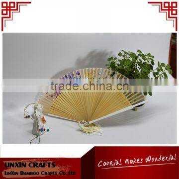 The wholesale cheap and good quality hand real silk bamboo fan from China