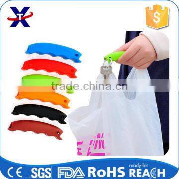 eco-friendly colorful silicone easy carrying shopping plastic bag handle