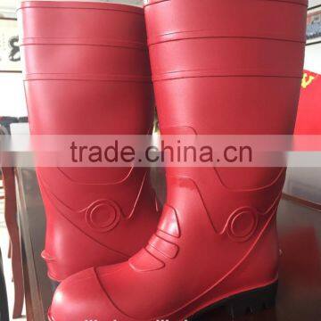 Red black good quality Safety shoes with steel toe,pvc safety boots