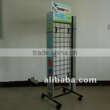 Rolling Metal Free Standing Gift Card Display with Sign Rack and Signages