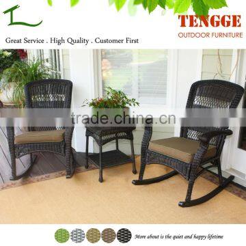 Both Indoor and Outdoor Black Color Wicker Rocking Rattan Chair