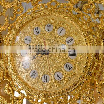 European Copper Grandfather Floor Clock, Metal Pendulum Chiming Clock, Home Decoration Art Clock photo-5