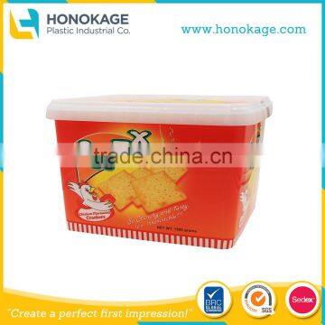 Different Size IML Cookies Plastic Container,Box of Biscuits Packaging Suppliers