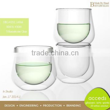 Handmade Popular Borosilicate Glass Double Wall Tea Glass Cup