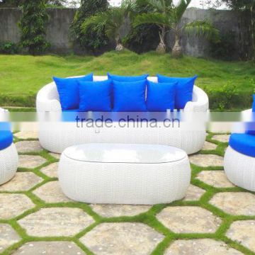 Plastics Luxury Rattan Furniture Round Sofa Set