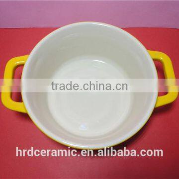 Fun Yellow Glazed Soup Bolw Ceramic Glazed Bowl / Decorative Bowl photo-2