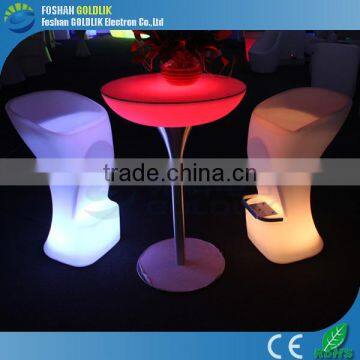 With glass top led cocktail table for party / nightclub GKT-106DC